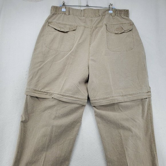 REDHEAD Pants Men's Convertible Cargo Cotton Blend Elastic Waist Brown Large - Picture 11 of 12